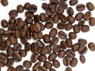 coffee beans isolated on white background