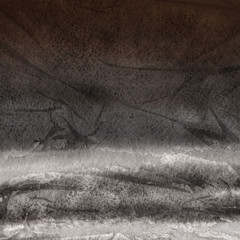 Naklejka premium Orange with brown ink and watercolor textures on white paper background. Paint leaks and ombre effects. Hand painted abstract image.