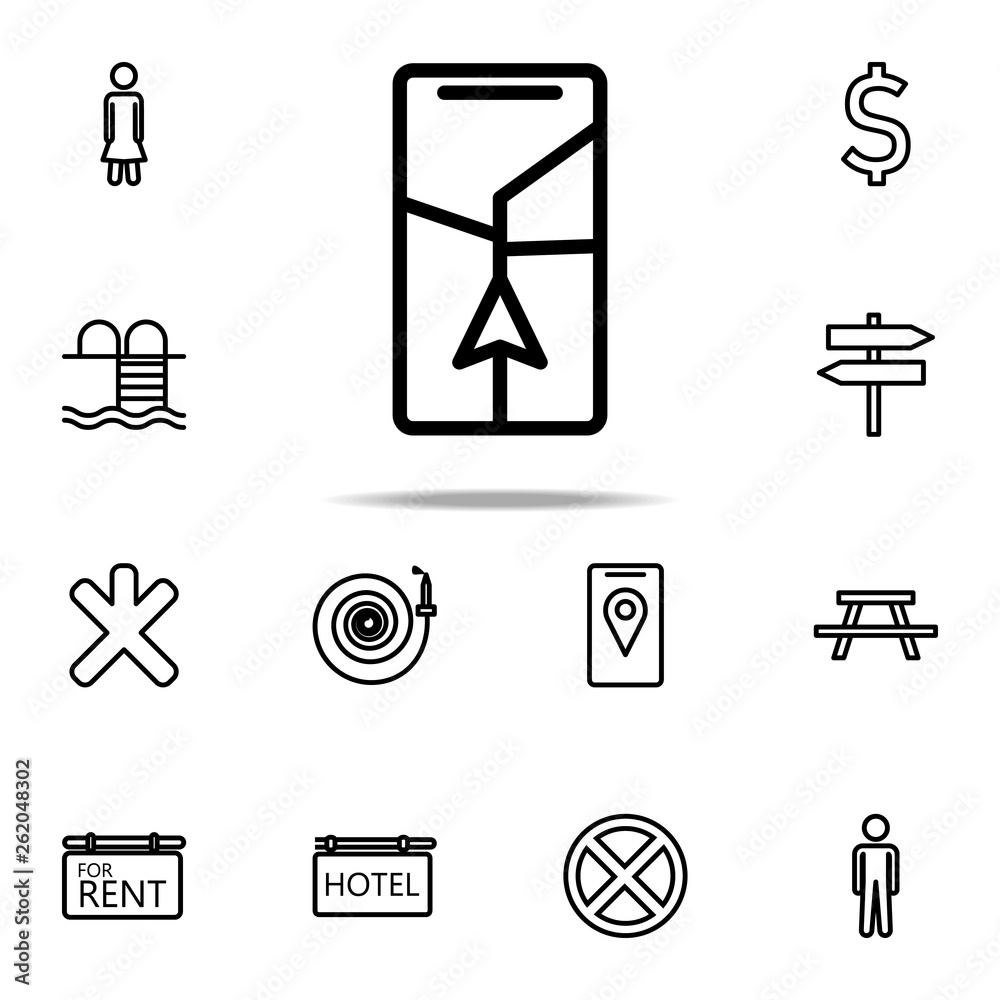 Aufkleber pointer to navigator screen icon. navigation icons universal set for web and mobile
