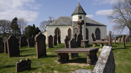 Old Balmaghie Church und Friedhof, Loch Ken, Schottland