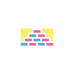 brick wall logo vector symbol design element
