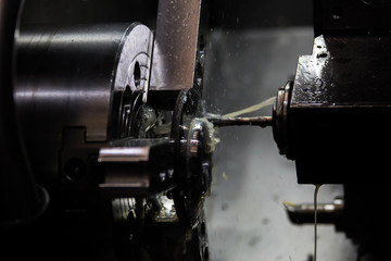 Close up of CNC machine at work