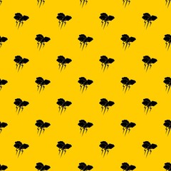 Cloud with lightnings pattern seamless vector repeat geometric yellow for any design