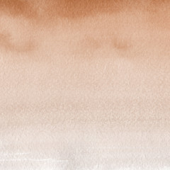 Orange with brown ink and watercolor textures on white paper background. Paint leaks and ombre effects. Hand painted abstract image.