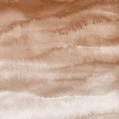 Orange with brown ink and watercolor textures on white paper background. Paint leaks and ombre effects. Hand painted abstract image.