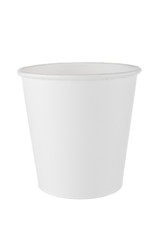 Disposable carton cup isolated on white background