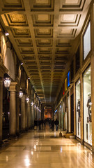 Naklejka na ściany i meble San Carlo square in the center of Turin by night
