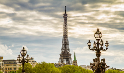 Fototapeta na wymiar Eiffelturm von Paris, Frankreich