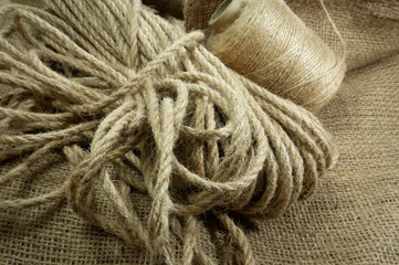 Sack threads and fabric