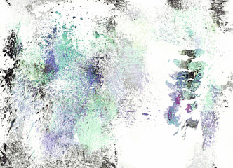 Bright abstract creative splashes and ink strokes effect. Artistic digital watercolor or paint.