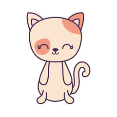 cute cat animal isolated icon