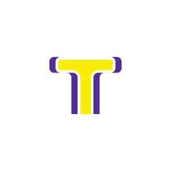 letter logo t logotype yellow purple icon design