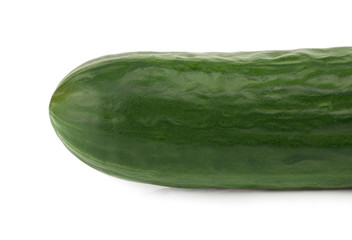 Fresh cucumber, isolated on white background, close-up