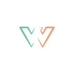 letter v and w icon symbol logotype illustration