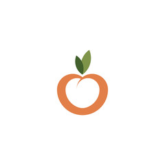 peach fruit icon logo symbol design
