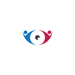 people eye logo optical shop icon vector design