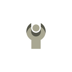 repairman spanner logo icon vector symbol