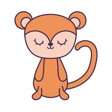 cute monkey animal isolated icon