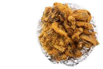 Crispy fish or Fried fish isolated on white background.Clipping path.