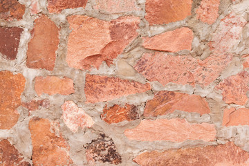 red stone wall outdoor background and texture of decorative Slate Stone