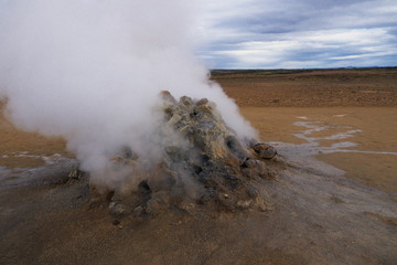 Geothermal area of Namaskard in Iceland