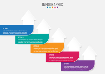 Business infographic labels template with 5 options.Creative concept for infographic..
