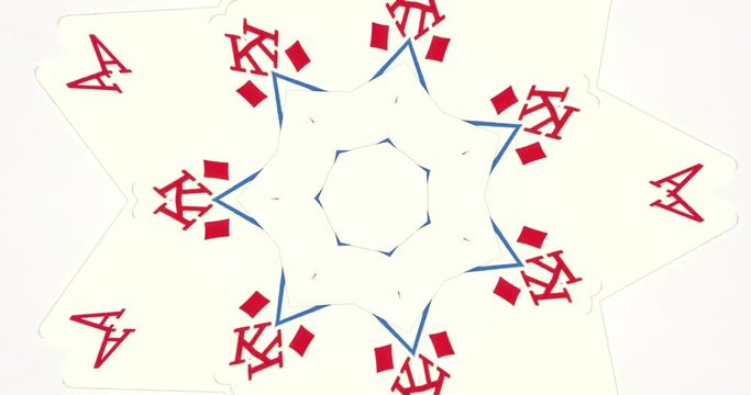 playing card combination poker game flash royal close-up kaleidoscope