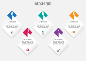 Business infographic labels template with 5 options.Creative concept for infographic..