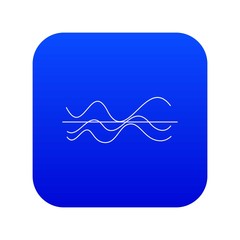 Sound waves icon digital blue for any design isolated on white vector illustration