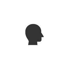 Human head profile black stylized silhouette icon. Man head vector profile symbol.