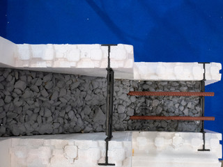 styrofoam blocks with armored concrete inside - building under construction