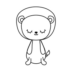cute lion animal isolated icon