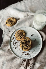 Fototapeta na wymiar Homemade chocolate chip cookies