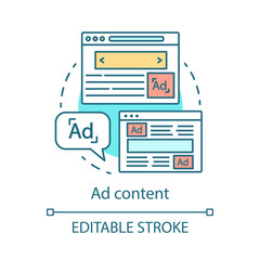 Ad content concept icon