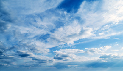 Blue sky with white clouds. Blue sky background with clouds.