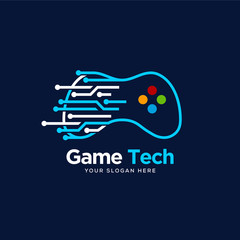 gamepad tech logo designs concept with creative minimalist circuit © THE BATTOYART