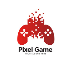 pixel game logo designs concept, joystick logo designs symbol © THE BATTOYART