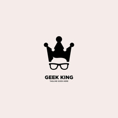 Geek King logo template, vector illustration - Vector