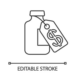 Vaccine price linear icon