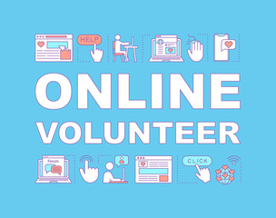 Online volunteer word concepts banner