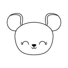 head of cute mouse animal isolated icon