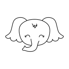 head of cute elephant animal isolated icon