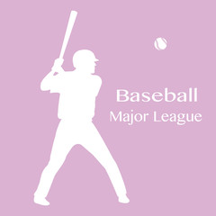 Baseball player with bat, ball Vector illustration