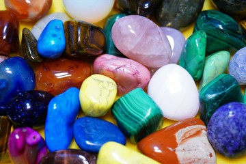 Set of Semi-precious gemstone. Beautiful gemstones minerals. image of many semiprecious stones closeup -