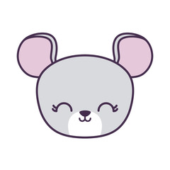 head of cute mouse animal isolated icon