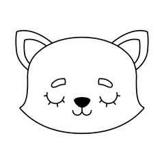 Fototapeta premium head of cute cat animal isolated icon