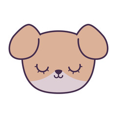 head of cute dog animal isolated icon