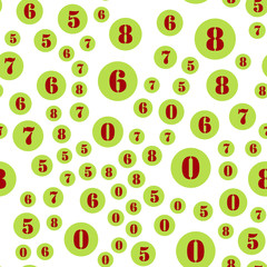 Numbers and circles education, school concept. Seamless vector EPS 10 pattern. Flat style