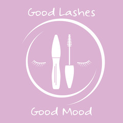 Eyelashes, mascara. Decorative cosmetics, makeup