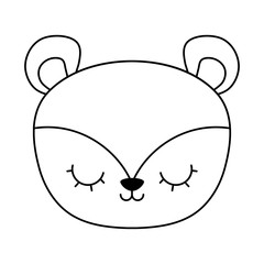 head of cute porcupine animal isolated icon